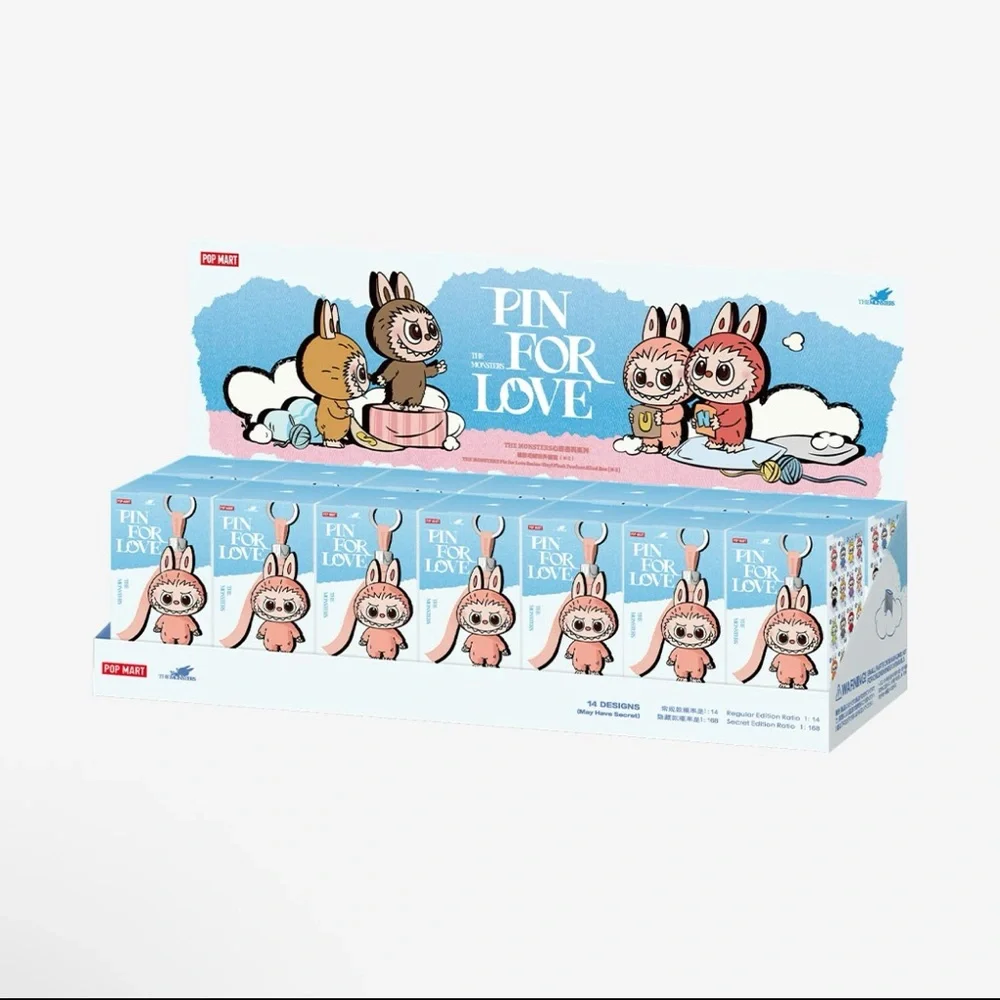 NIB FULL SET of 28 Authentic Pop Mart Pin For Love Labubu Vinyl Pendant Keychain - Picture 9 of 9